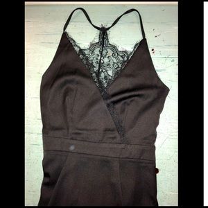 Lace halter cocktail dress